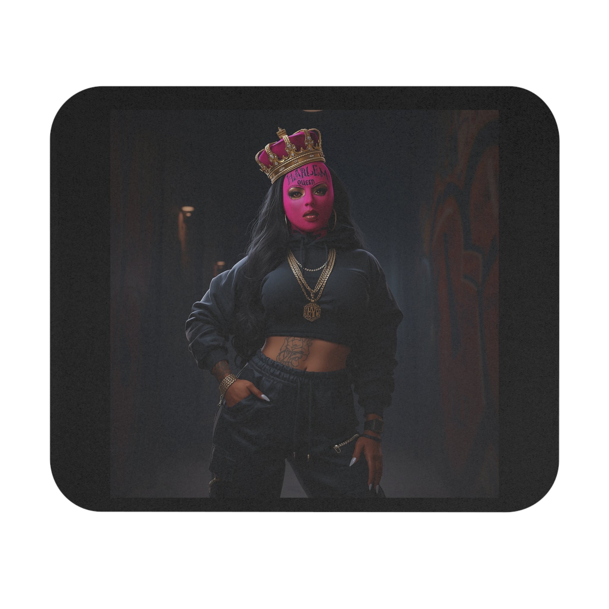 Pink Crowned Queen Mouse Pad - Trendy Desk Accessory for Gamers, Creative Minds, Office Decor, Gifts, Pink Aesthetic