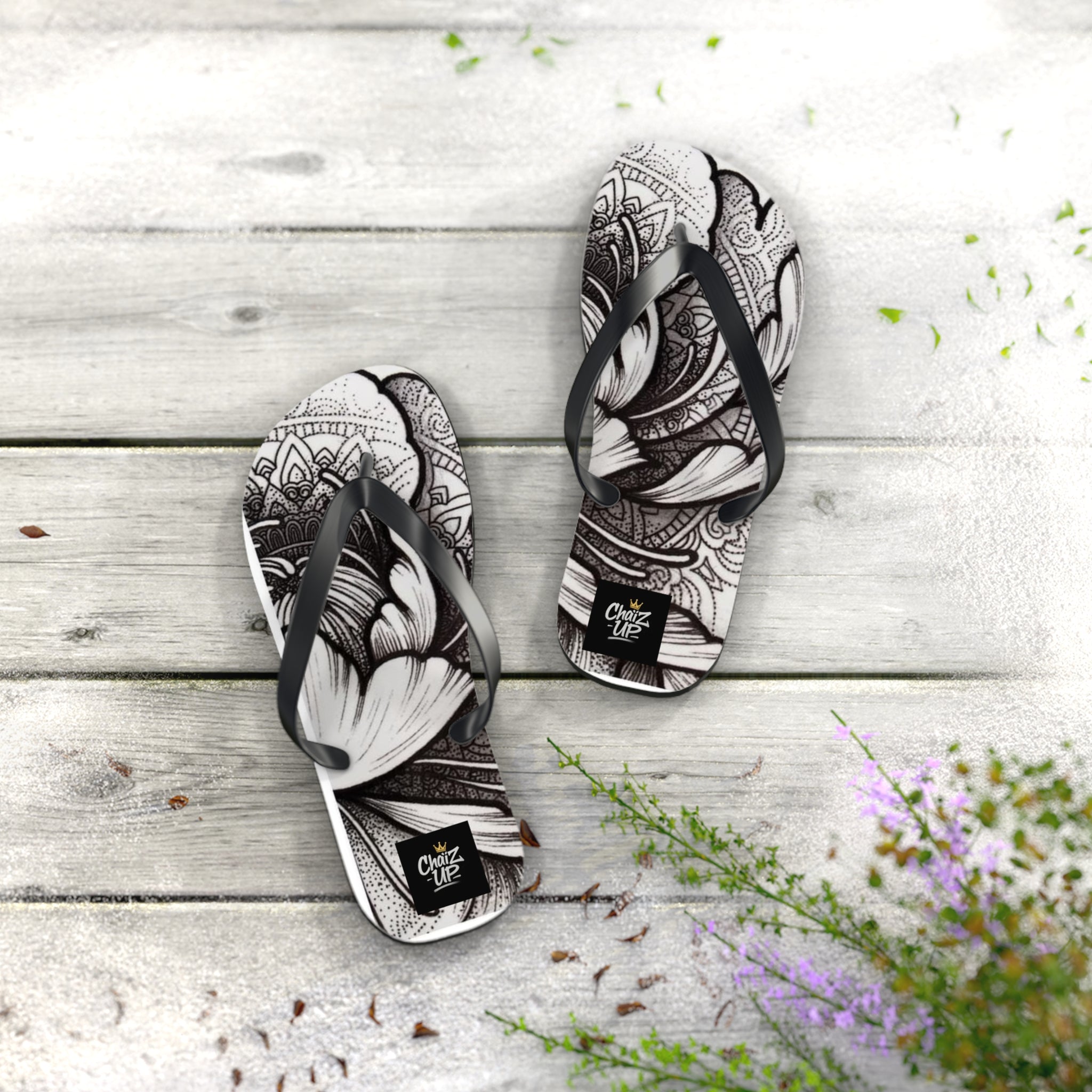 Boho Floral Flip Flops | Stylish Summer Sandals, Beach Footwear, Vacation Essentials, Gift for Her, Festival Fashion