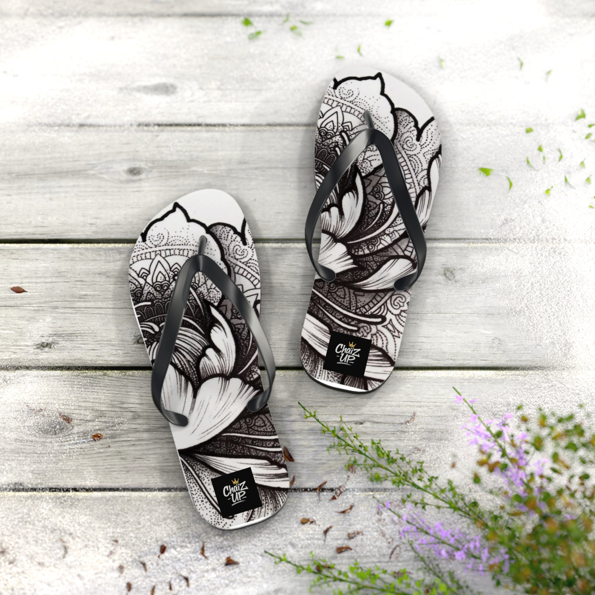 Boho Floral Flip Flops | Stylish Summer Sandals, Beach Footwear, Vacation Essentials, Gift for Her, Festival Fashion