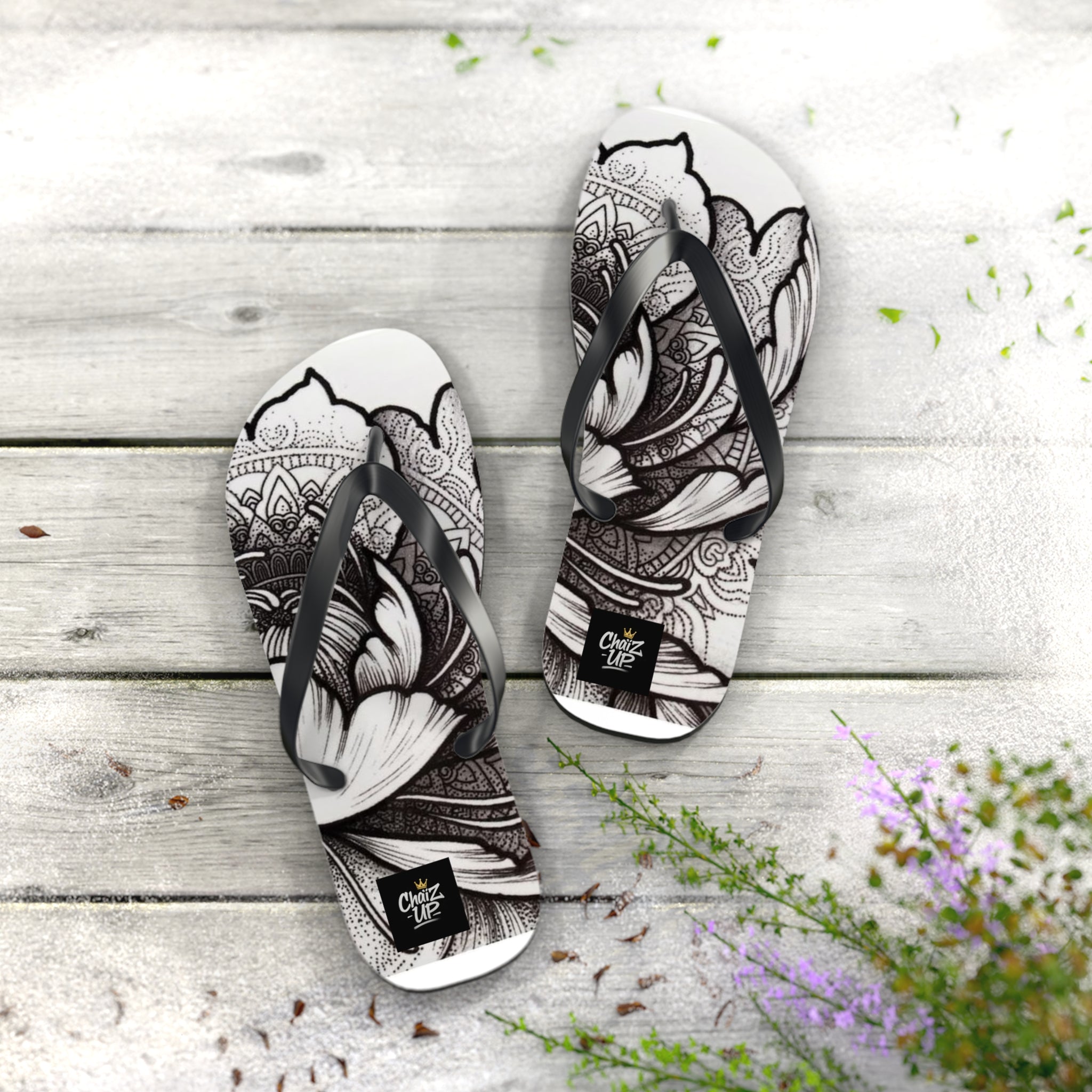 Boho Floral Flip Flops | Stylish Summer Sandals, Beach Footwear, Vacation Essentials, Gift for Her, Festival Fashion