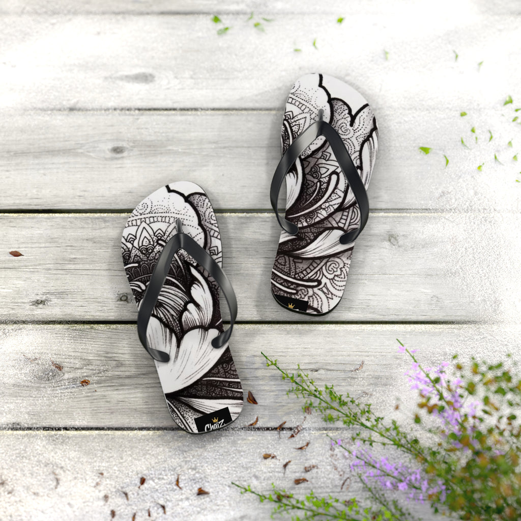 Boho Floral Flip Flops | Stylish Summer Sandals, Beach Footwear, Vacation Essentials, Gift for Her, Festival Fashion