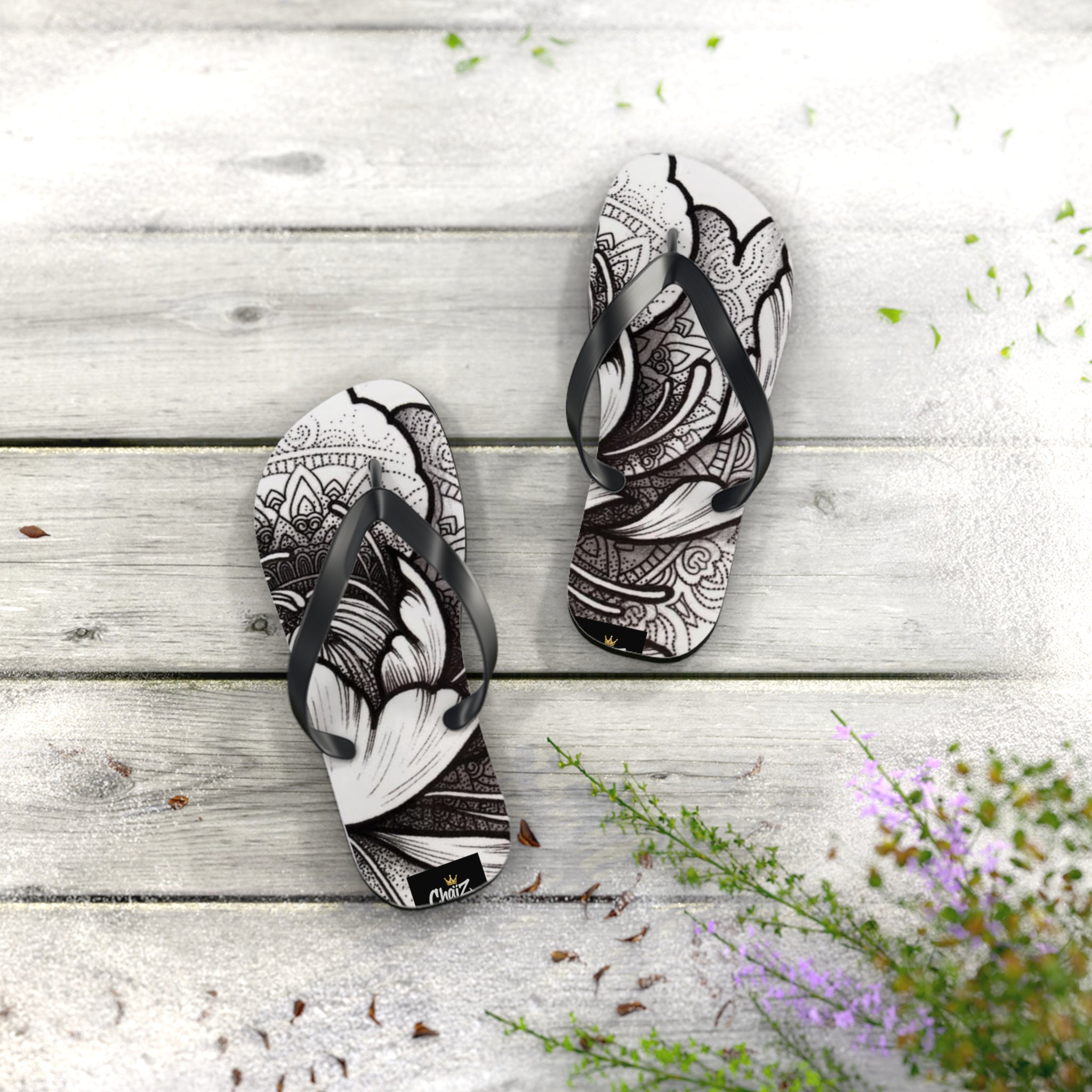 Boho Floral Flip Flops | Stylish Summer Sandals, Beach Footwear, Vacation Essentials, Gift for Her, Festival Fashion