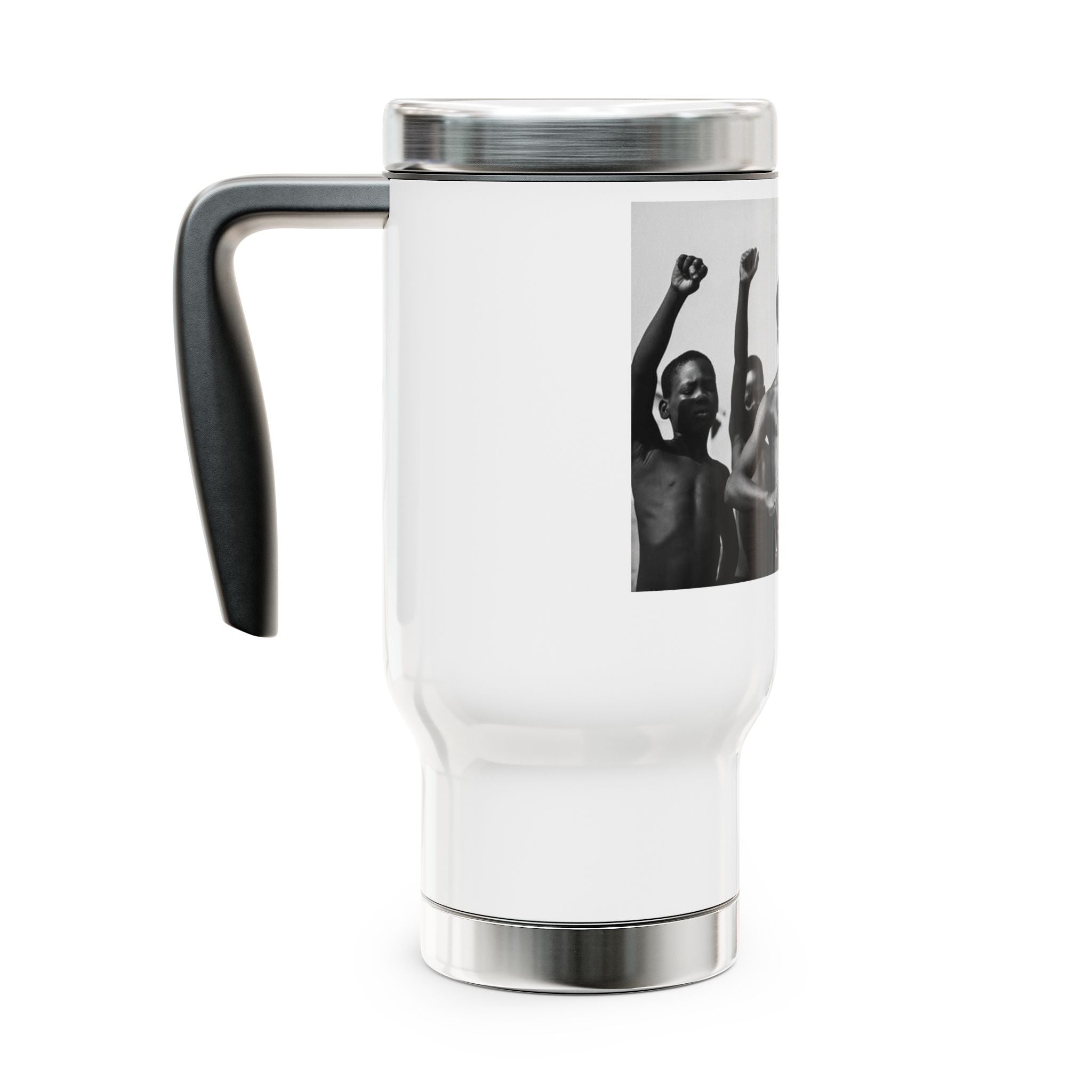 Empowering Travel Mug, 14oz Stainless Steel Mug with Handle, Ideal Gift for Musicians, Music Lovers, Travel Enthusiasts, Inspirational Mug