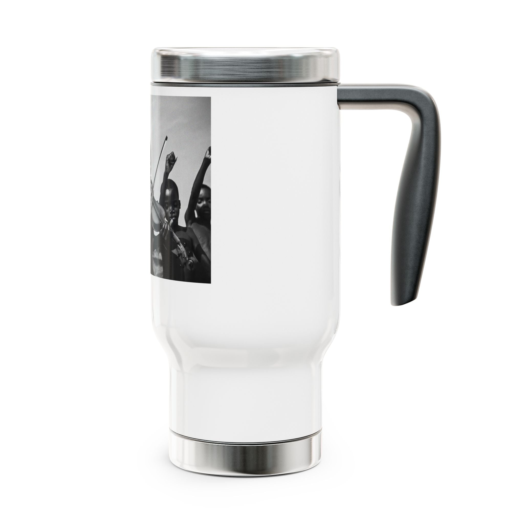 Empowering Travel Mug, 14oz Stainless Steel Mug with Handle, Ideal Gift for Musicians, Music Lovers, Travel Enthusiasts, Inspirational Mug